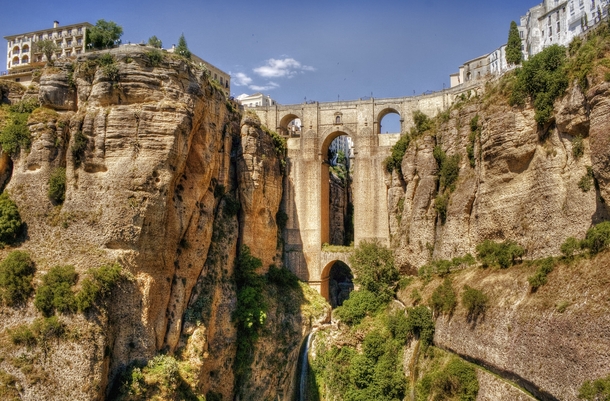 The Puente Nuevo Ronda province of Mlaga Spain What you see above the main arch once served as a prison 