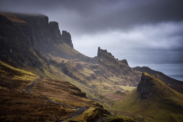The Quiraing Scotland on a moody winter afternoon 