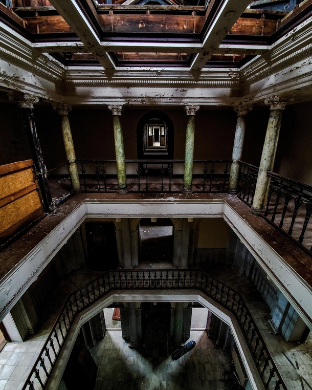 The recently demolished foyer of the Allentown State Hospital