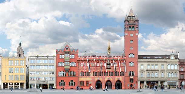 The red city hall of Basel in Switzerland 