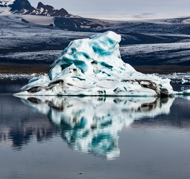 The reflections of an iceberg in a glacier lagoon in Iceland  - more of my landscapes at insta glacionaut