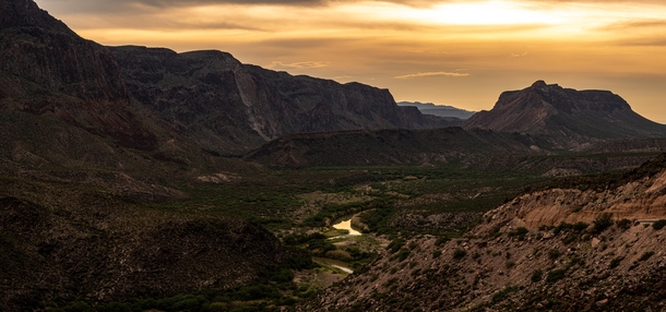 The Rio Grande at Golden Hour in Big Bend State Park 
