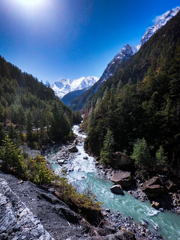 The river runs west Nepal 