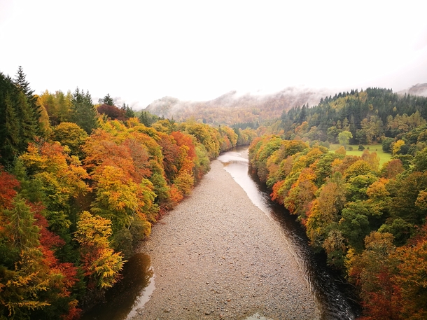 The River Tummel in Autumn Scottish Highlands 