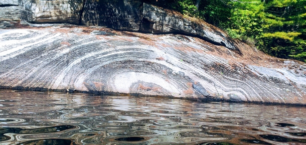 The rocks on Burnt River Kawartha Lakes Ontario Cant imagine the forces that created this 