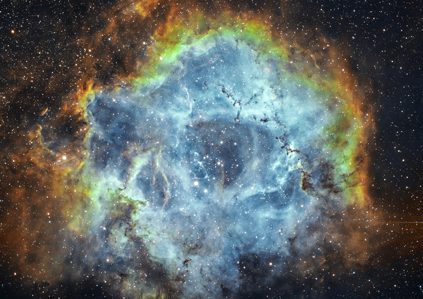 The Rosette nebula in SHO - captured with  inch telescope