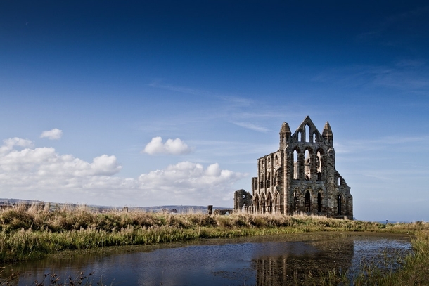 The ruins of Whitby Abbey England 