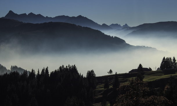 The sea of fog near Mt Gantrisch Switzerland 