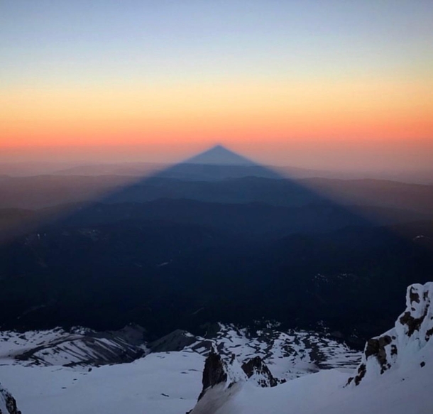 The shadow of Mt Hood near Portland Oregon Taken by my amazing girlfriend at the mountain summit 