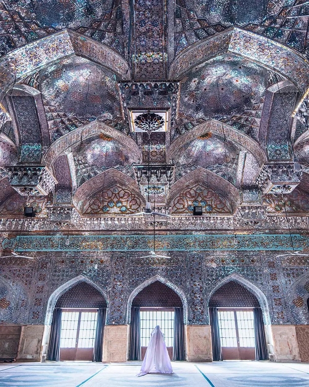 The Shrine of Shah-e-Cheraghs Glass cut interior in Iran