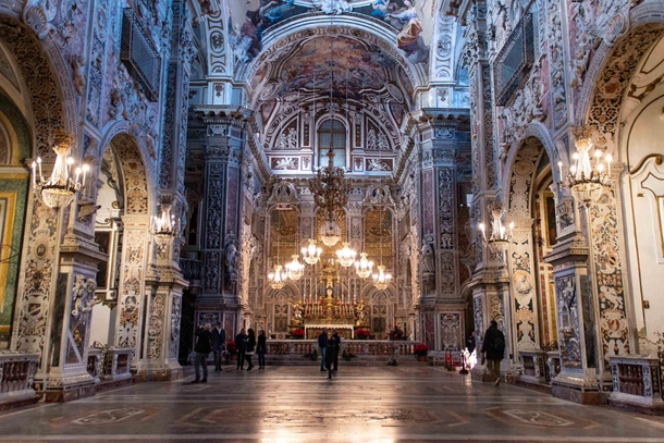 The Sicilian Baroque styled church of Santa Caterinaiin Palermo Italy was completed in 