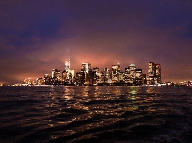 The skyline of NYC Photo taken on a sailing ship