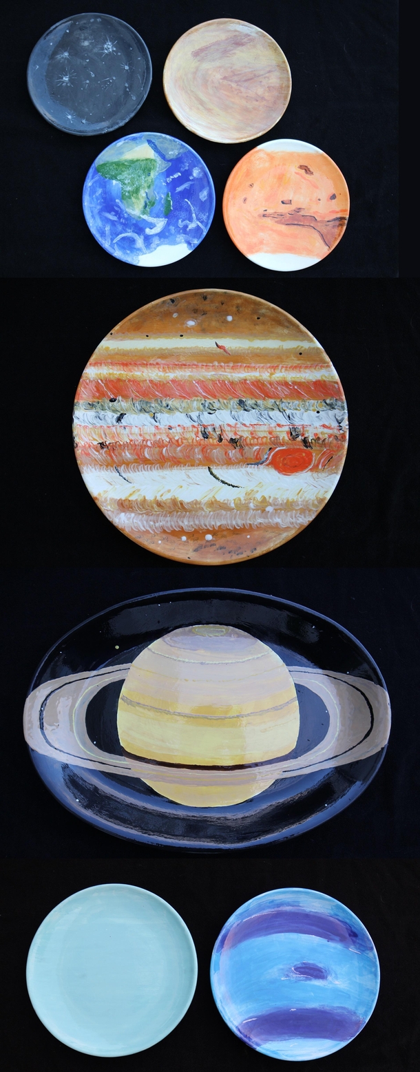 The Solar System Dinner is always better on a different planet painted by me a couple years ago Havent gotten around to Pluto yet but I will 