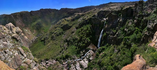 The spectacular source of Mina Clavero River Argentina 