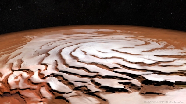 The spiral north pole of Mars CreditNASAMGSMOLA science team