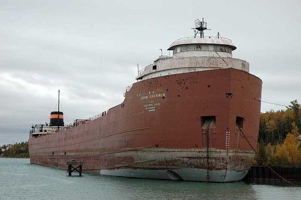 The SS John Sherwin a lake freighter that has sat inactive for  years 