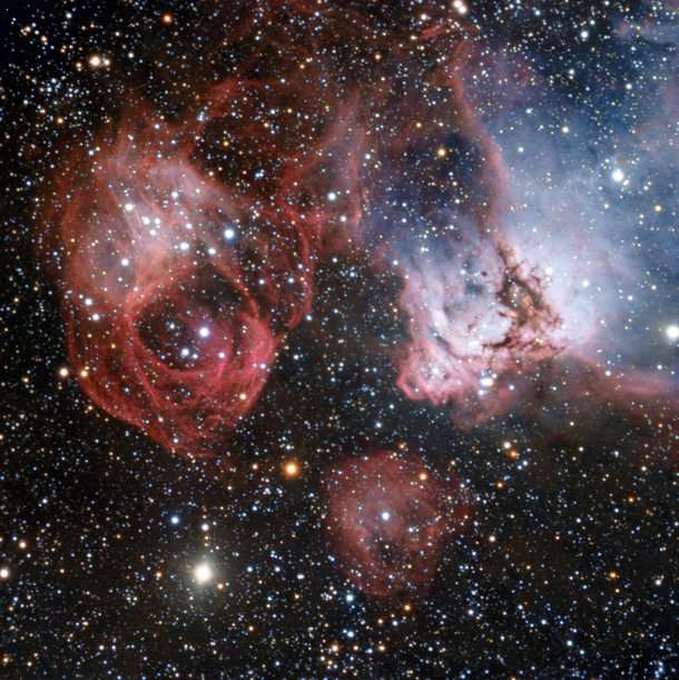 The star formation region NGC  imaged by the ESO Very Large Telescope 