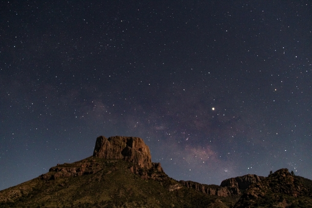 The stars at night are big and bright in Big Bend National Park The Milky Way as seen from Chisos Basin deep in the heart of Texas 