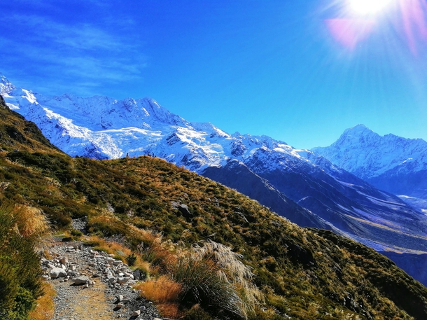 The  steps were definitely worth it - Sealy Tarns Track Mount Cook National Park in New Zealand - 