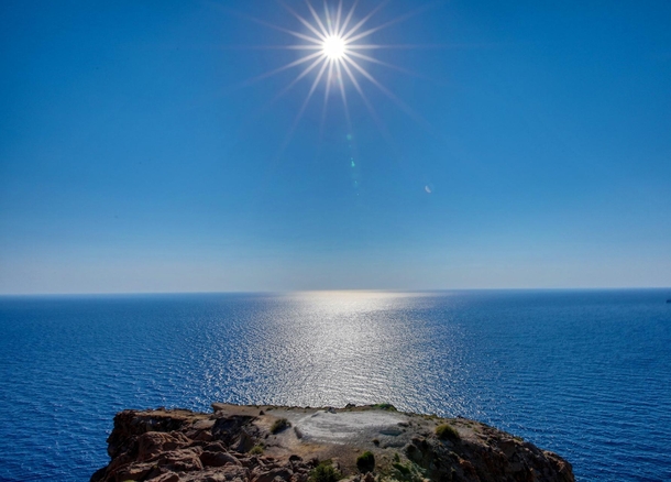The sun above the Aegean sea