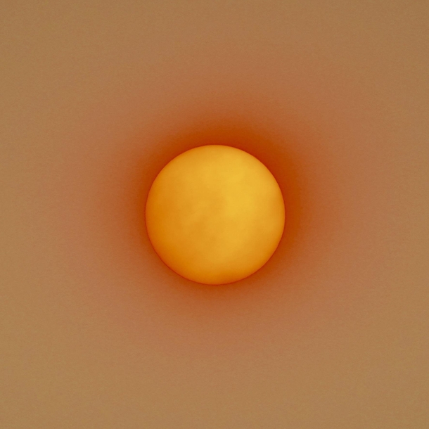 The sun through the California fire smoke yesterday contrast cranked up only