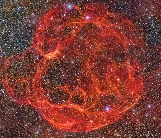 The supernova remnant simeis  or Sh or Spaghetti Nebula CreditGiuseppe Donatiello