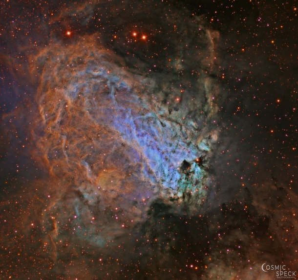The Swan nebula looks like the face of a very powerful being
