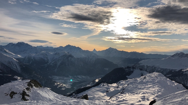 The Swiss Alps right before sunset 