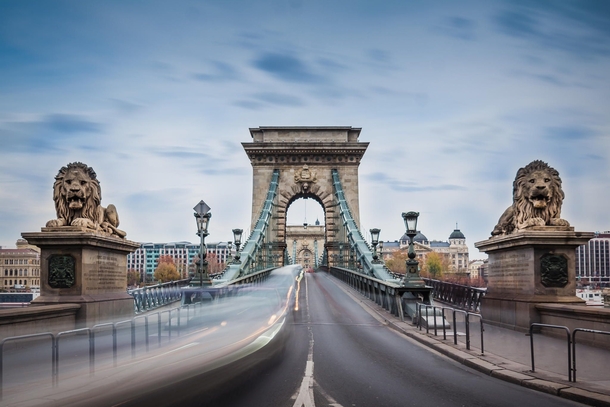 The Szechenyi Chain Bridge in Budapest by Zoltan Duray