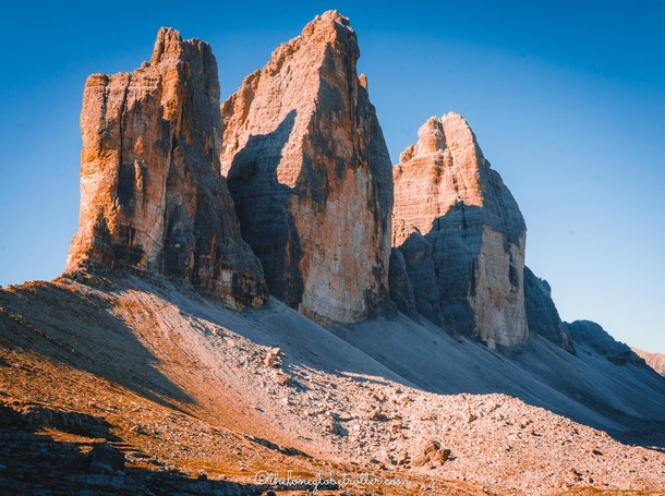 The three mighty peaks of the Dolomites Italy x 