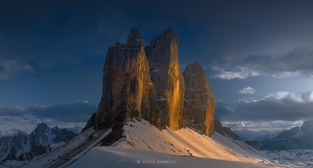 The three peaks of Lavaredo Italy  by Nicola Bombassei