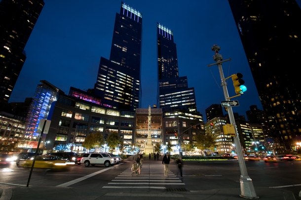 The Time Warner Center at night NYC 