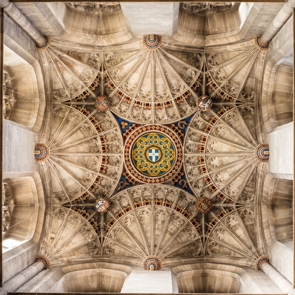 The Tower Ceiling inside Canterbury Cathedral England 