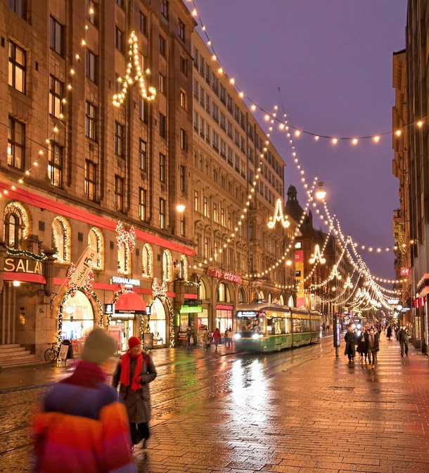 The Traditional Christmas Street in Helsinki Finland 