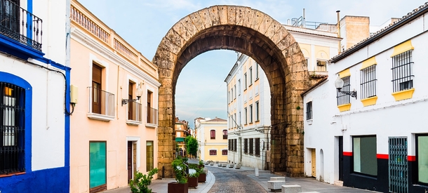 The Trajan Arch in Mrida Badajoz Spain built by the Romans in the st century AD