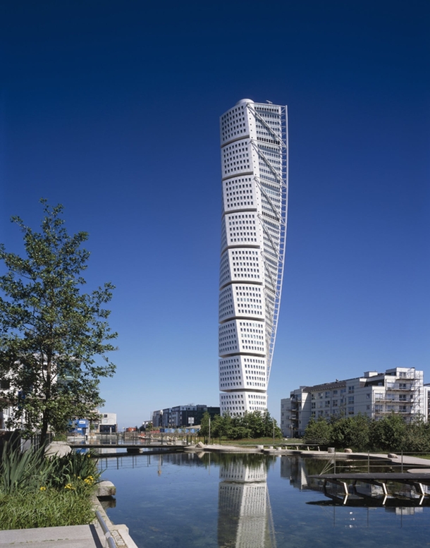 The Turning Torso Malmo Sweden designed by Spanish architect structural engineer sculptor and painter Santiago Calatrava and officially opened on  August 