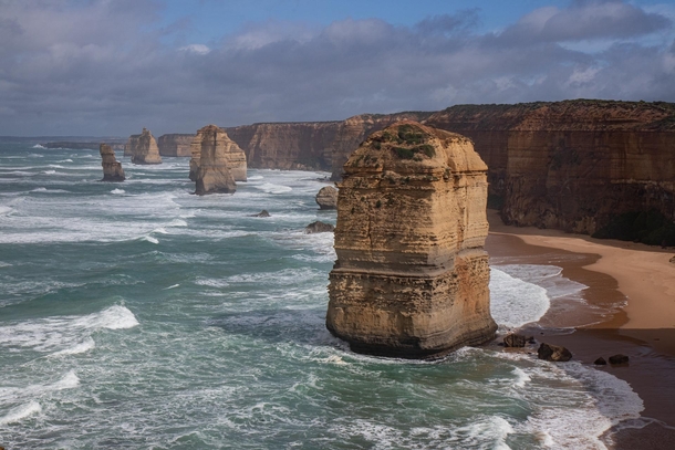 The Twelve Apostles on a rough windy day 