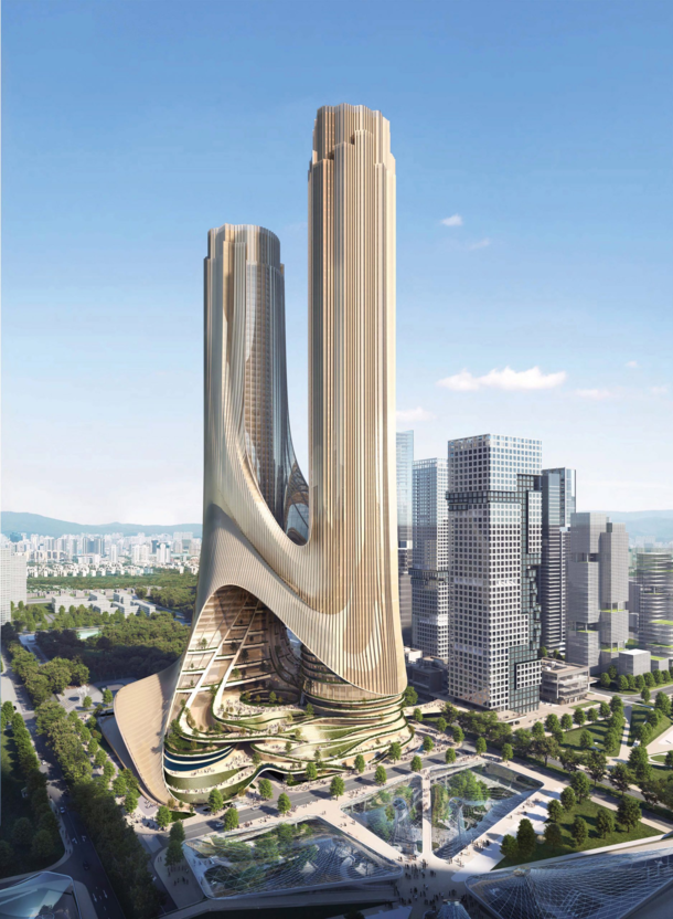 The under construction Tower C Shenzhen China by Zaha Hadid Architects