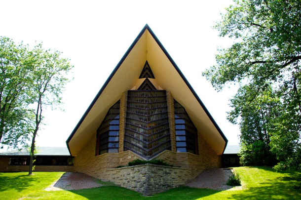 The Unitarian Meeting House designed by Frank Lloyd Wright Shorewood Hills Wisconsin