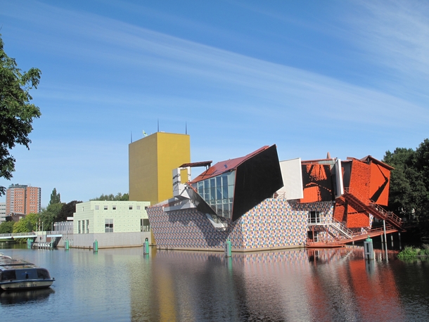 The utterly bizarre Groninger Museum Netherlands completed in  designed by Alessandro Mendini deconstructivist architecture 