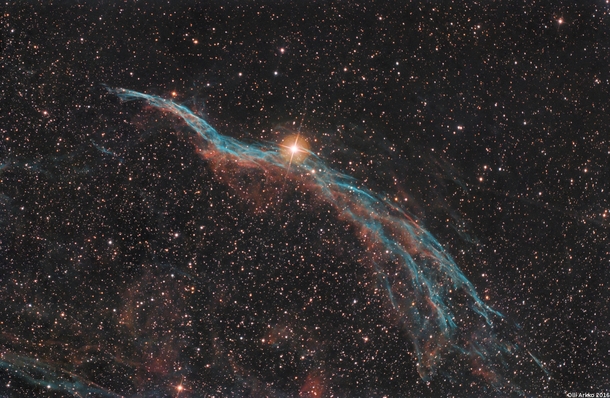 The Veil Nebula - A supernova remnant  light years from us taken through my telescope 