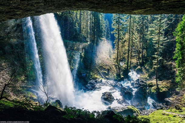The view from behind North Silver Falls Oregon 