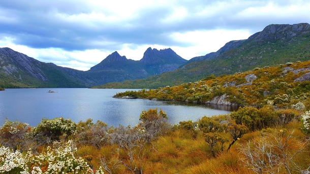 The view from Dove Lake at Cradle Mountain Tasmania 