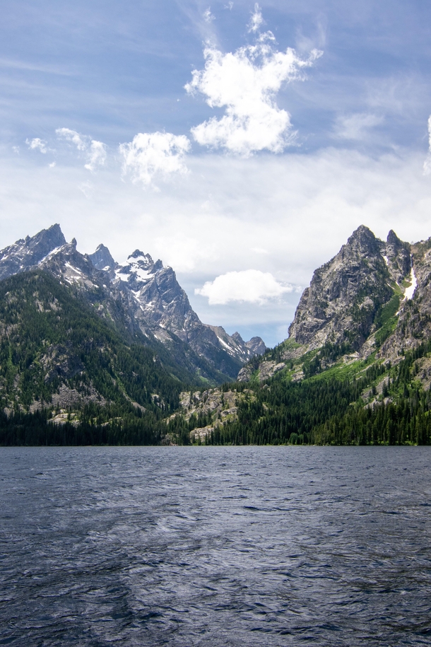 The view from Jenny lake at the Grand Tetons WY 