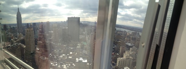 The view from my new office in the New York Times Building 