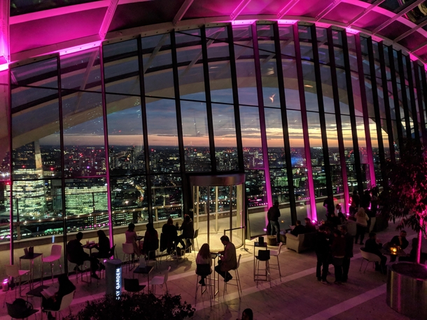 The view from the Skygarden on top of the walkie talkie building London