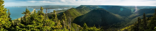 The view from Wilkie Sugarloaf Mountain in Cape Breton Island Canada 