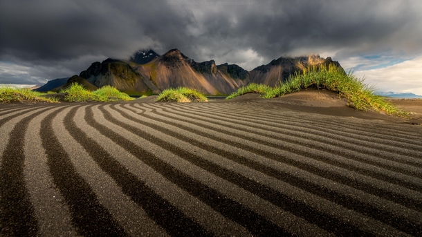 The volcanic sands of Vestrahorn Iceland  Photo by Coolbiere A