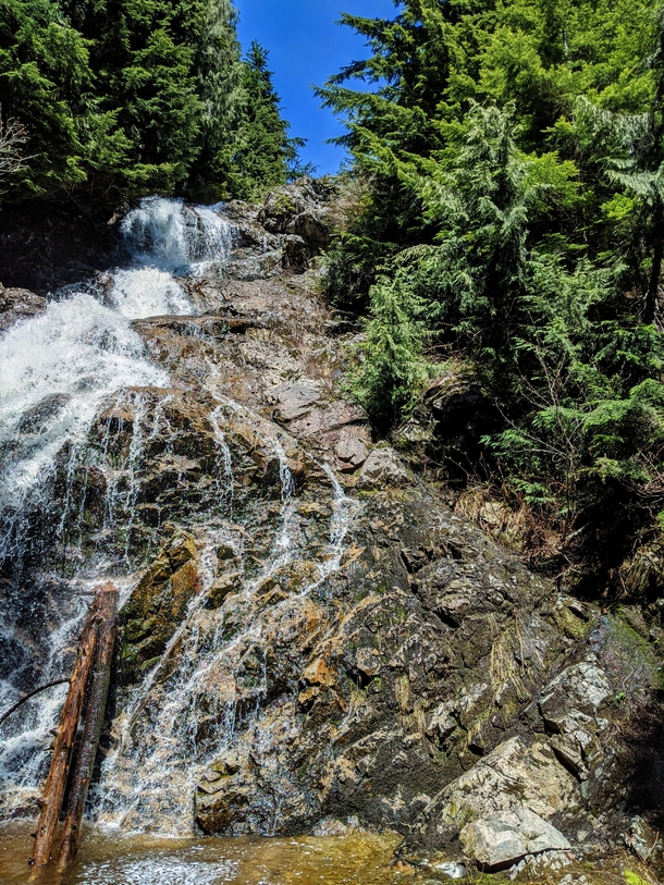 The waterfall I found and then climbed up today on a hike its near Grouse Mountain North Vancouver BC 