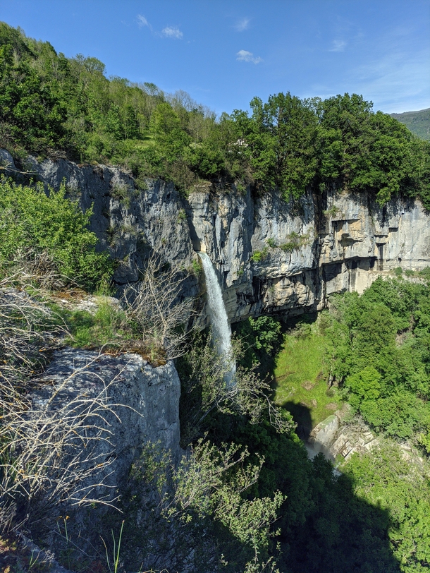 The waterfall of Cerveyrieu in Ain France 